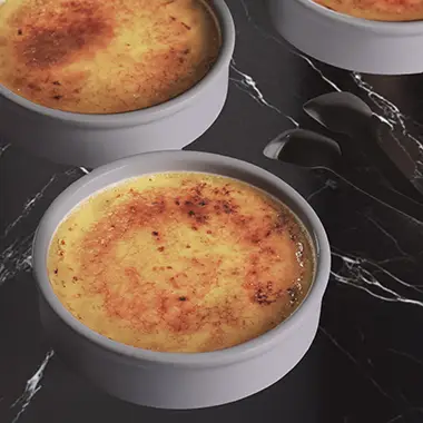 Classic French Crème Brûlée with caramelized sugar topping
